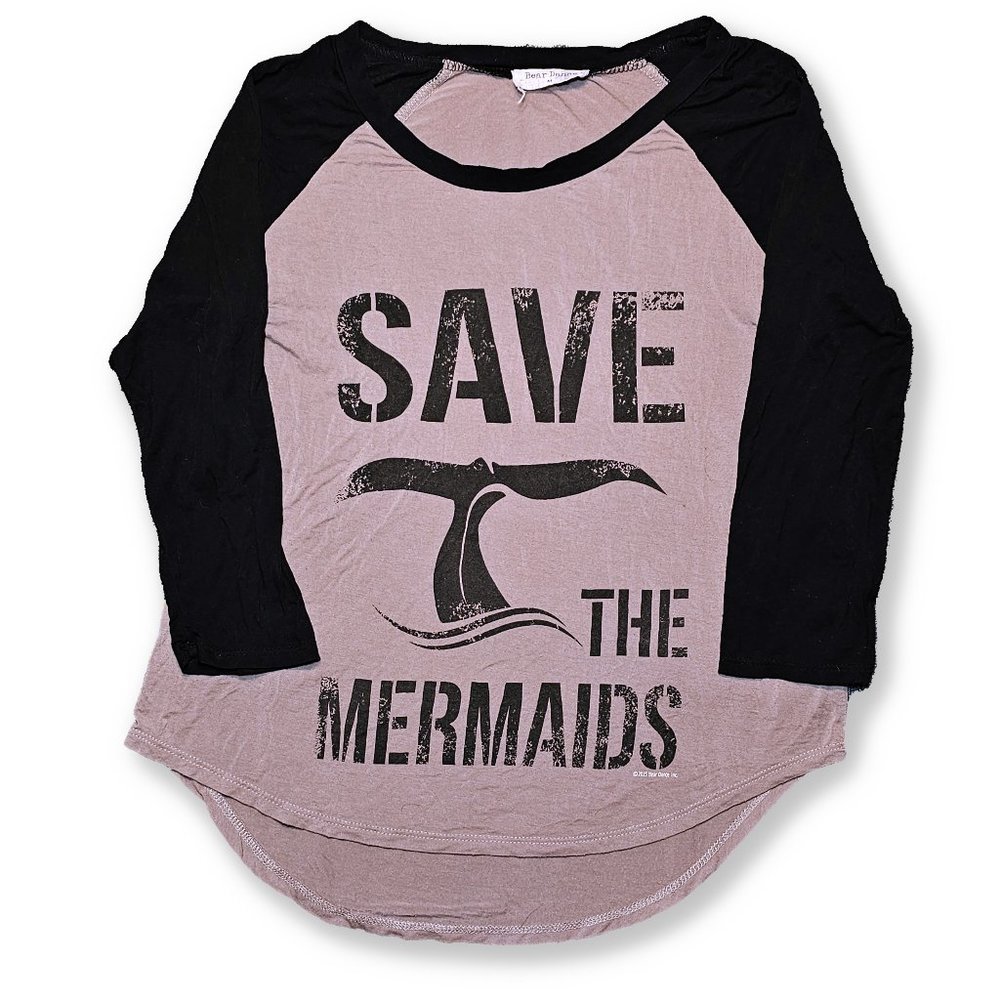 5/$25 Bear Dance Stretchy Mermaid Baseball Tee